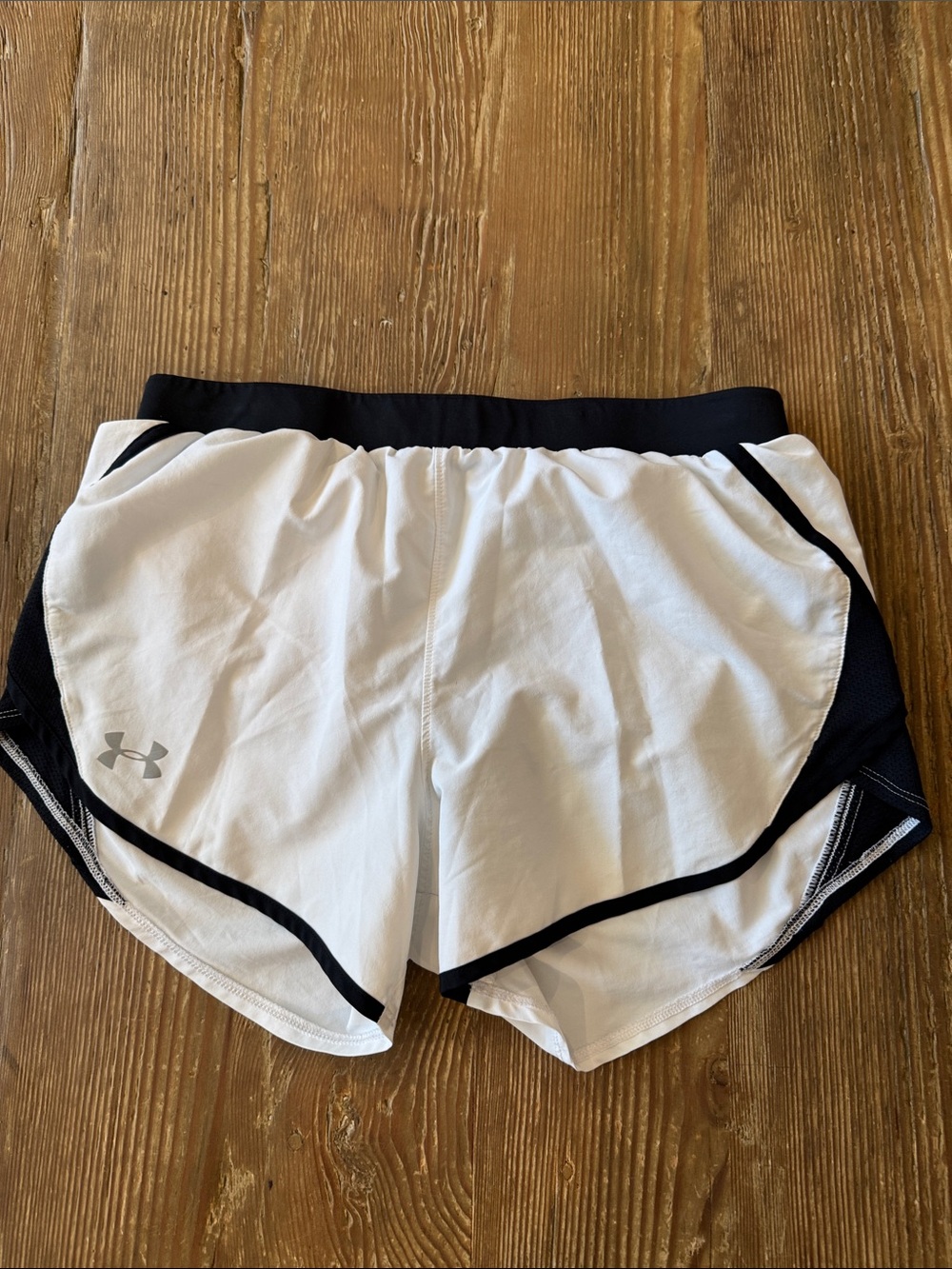 Under Armour White Athletic Shorts with Black Trim
